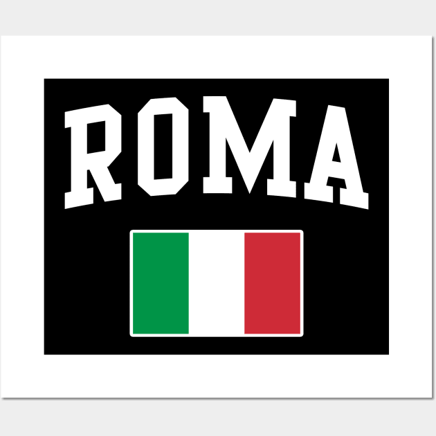 Roma Rome Italy Italian Italia Italiano Flag Wall Art by E